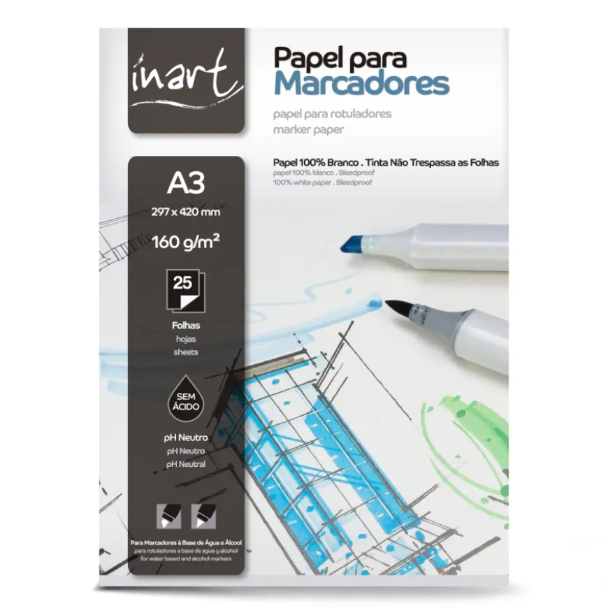 Bloco Papel "Bleedproof" para Marcadores Inart