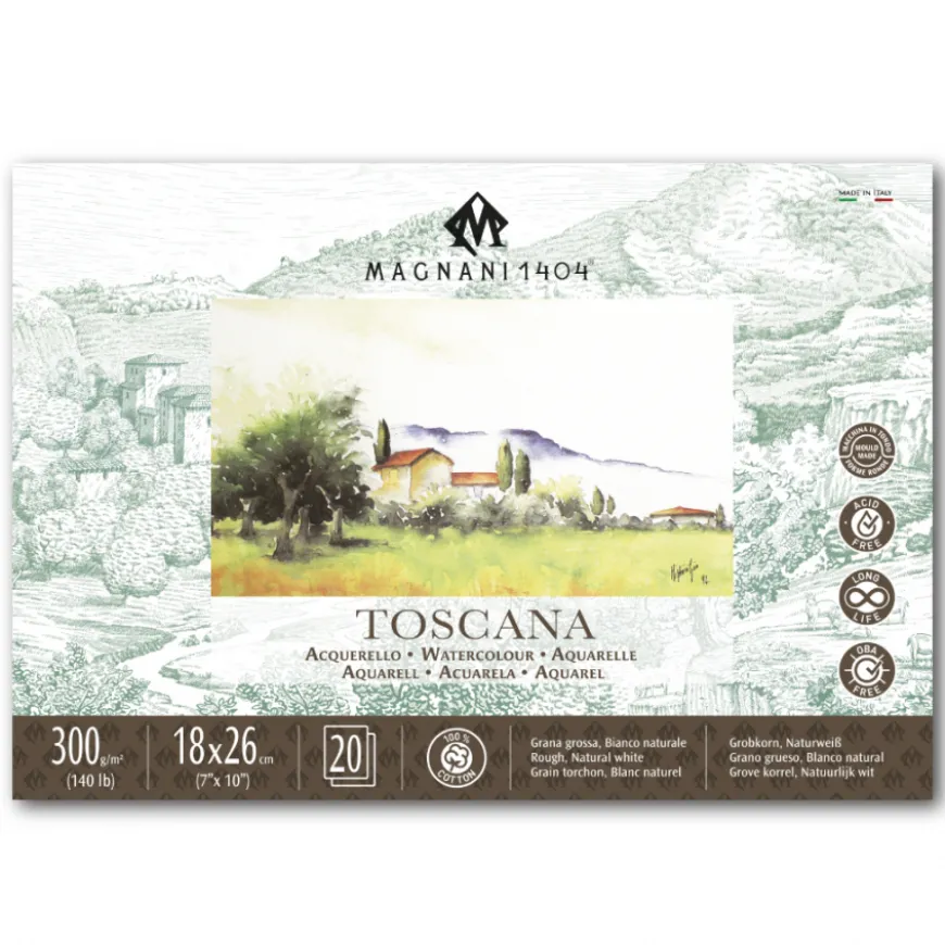 Bloco Papel Colado 4 Lados Aguarela Toscana Magnani