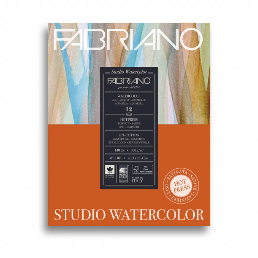 Bloco Studio Watercolor Fabriano - Grão Acetinado