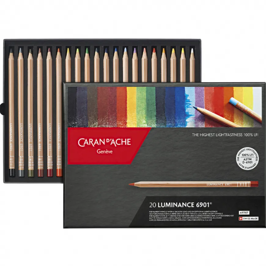 Caixa Cartão Lápis Cor Luminance Caran D´Ache