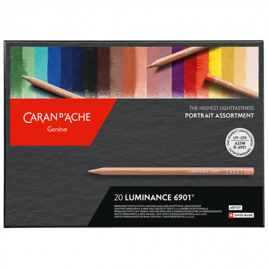 Caixa Cartão Lápis Cor Luminance Retrato Caran D´Ache