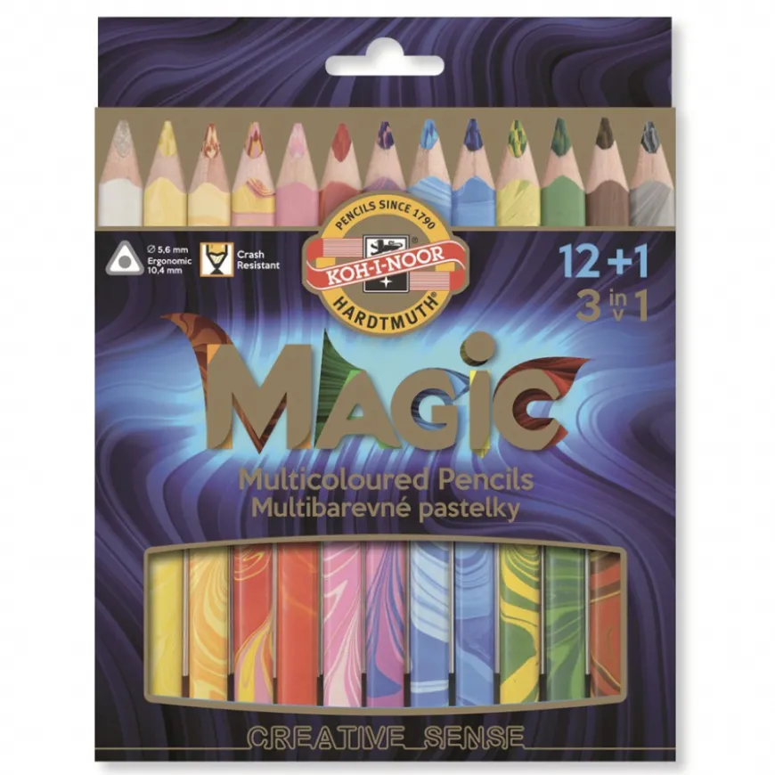 Caixa Cartão Lápis Multicolor Triangulares Magic Koh-I-Noor