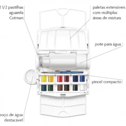 Caixa de Aguarela Cotman Field Travel Winsor & Newton