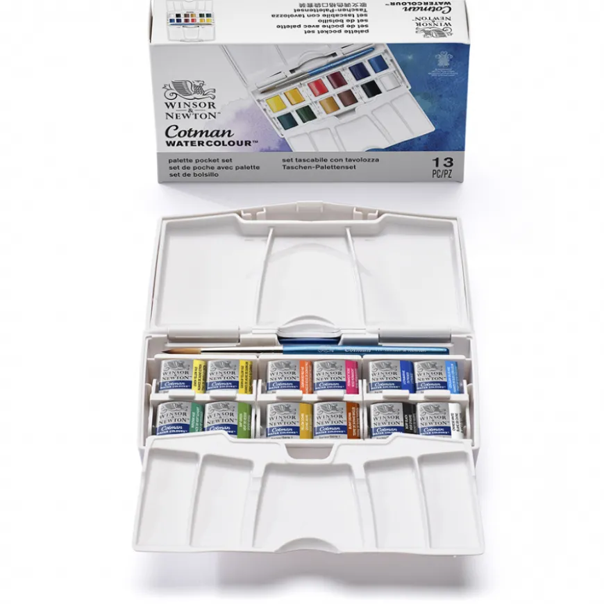 Caixa de Aguarela Pocket Plus Cotman Winsor & Newton