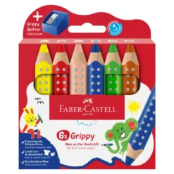 Caixa de lápis de cor Grippy + Afia Faber-Castell
