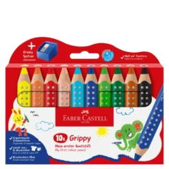 Caixa de lápis de cor Grippy + Afia Faber-Castell