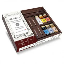 Caixa de Madeira Tinta de Caligrafia Sennelier