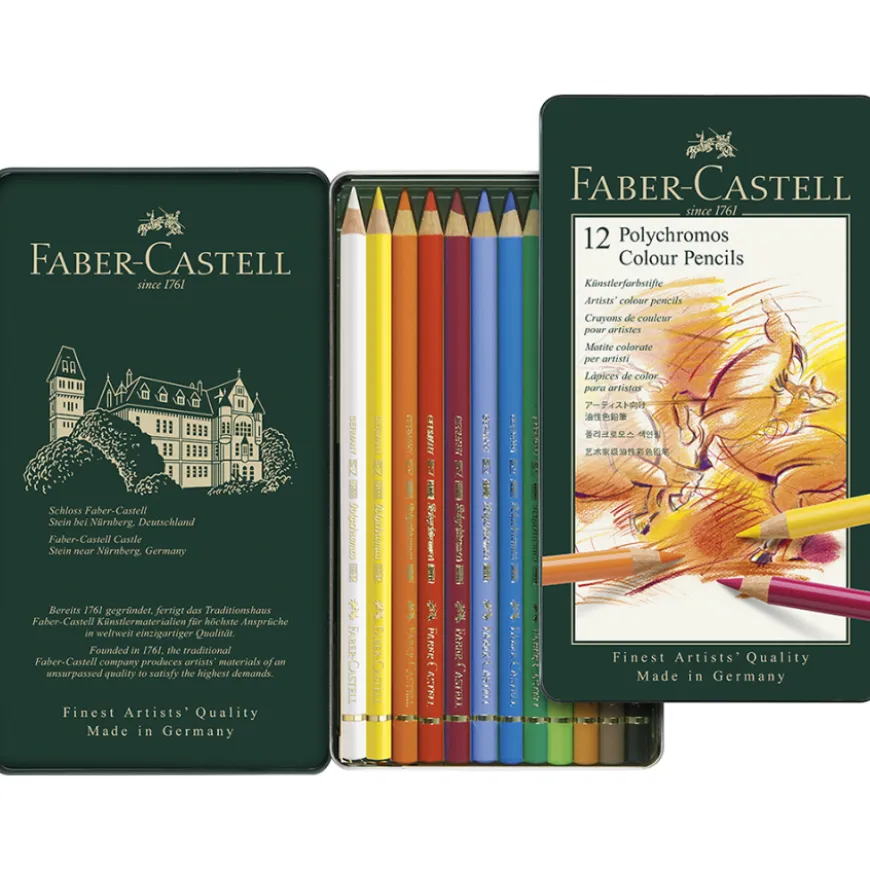 Caixa de Metal de Lápis Polychromos Faber-Castell