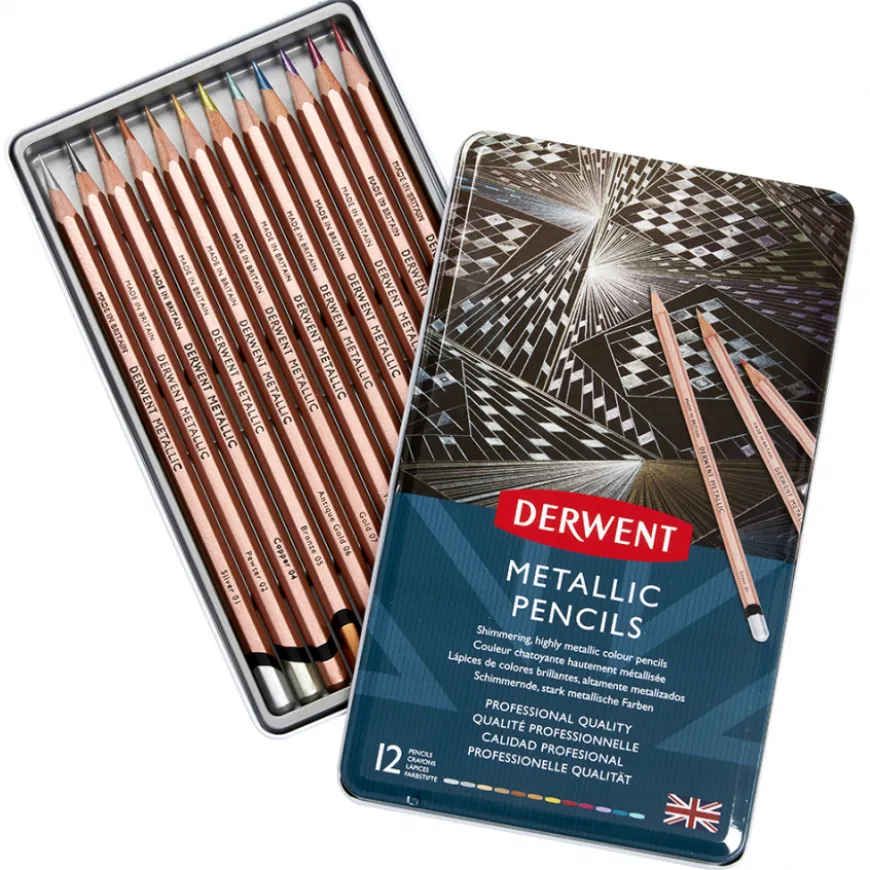 Caixa de Metal Lápis Metálicos Derwent