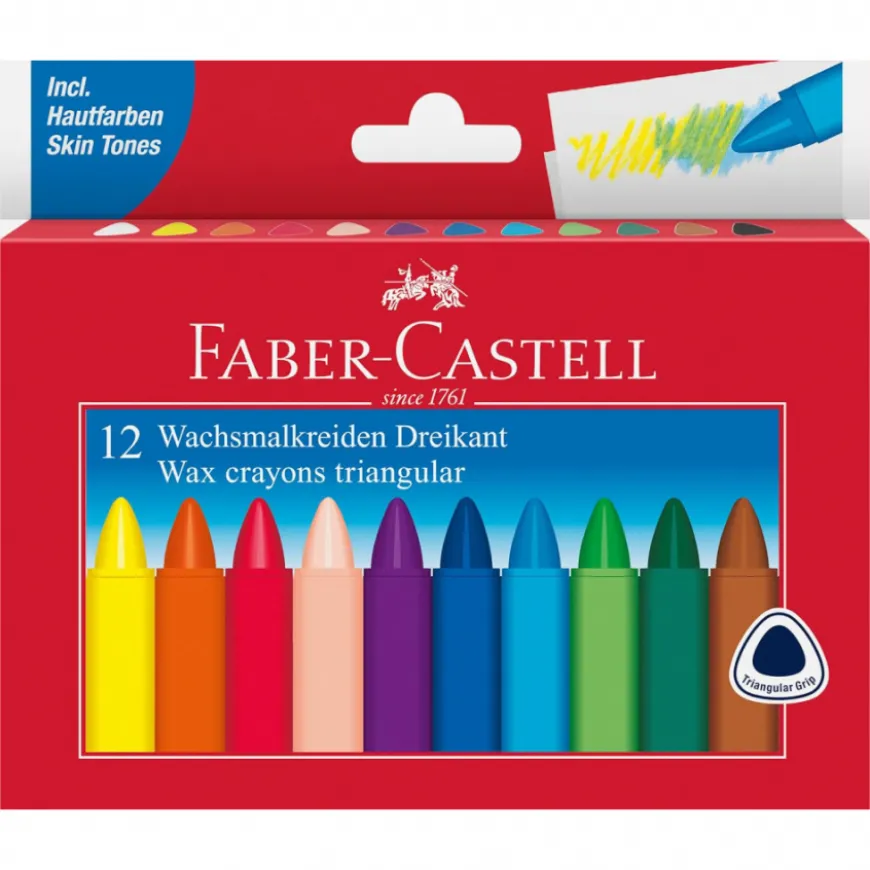 Caixa Lápis de Cera Triangulares Faber-Castell