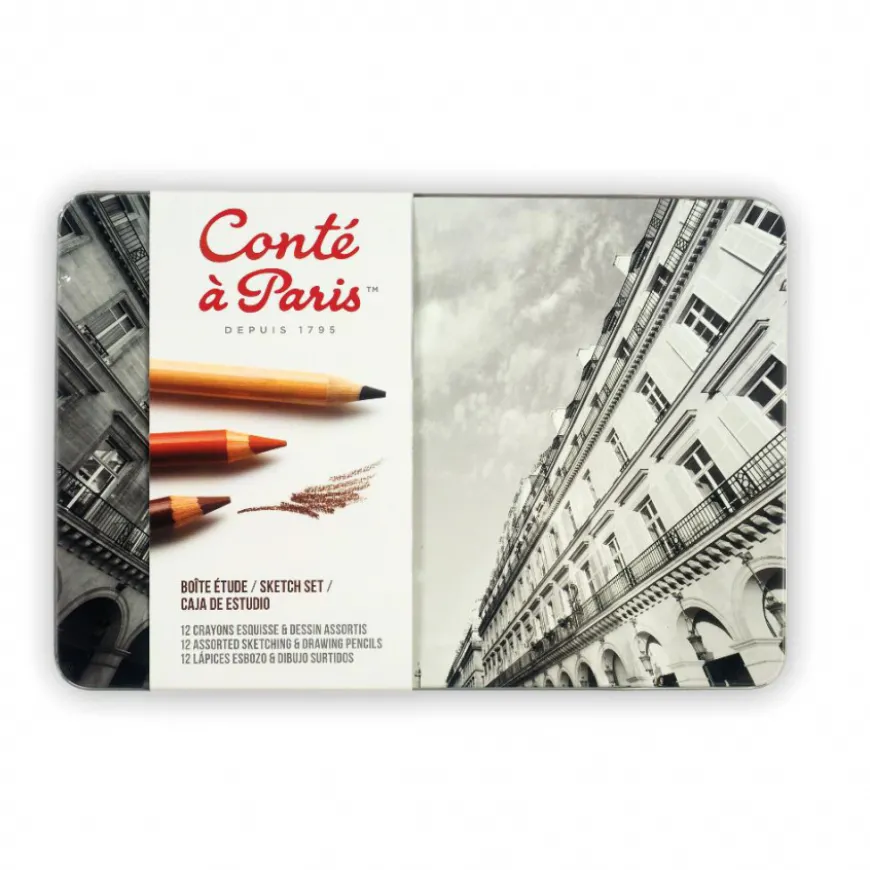 Caixa Lápis Esboço e Desenho Conté à Paris