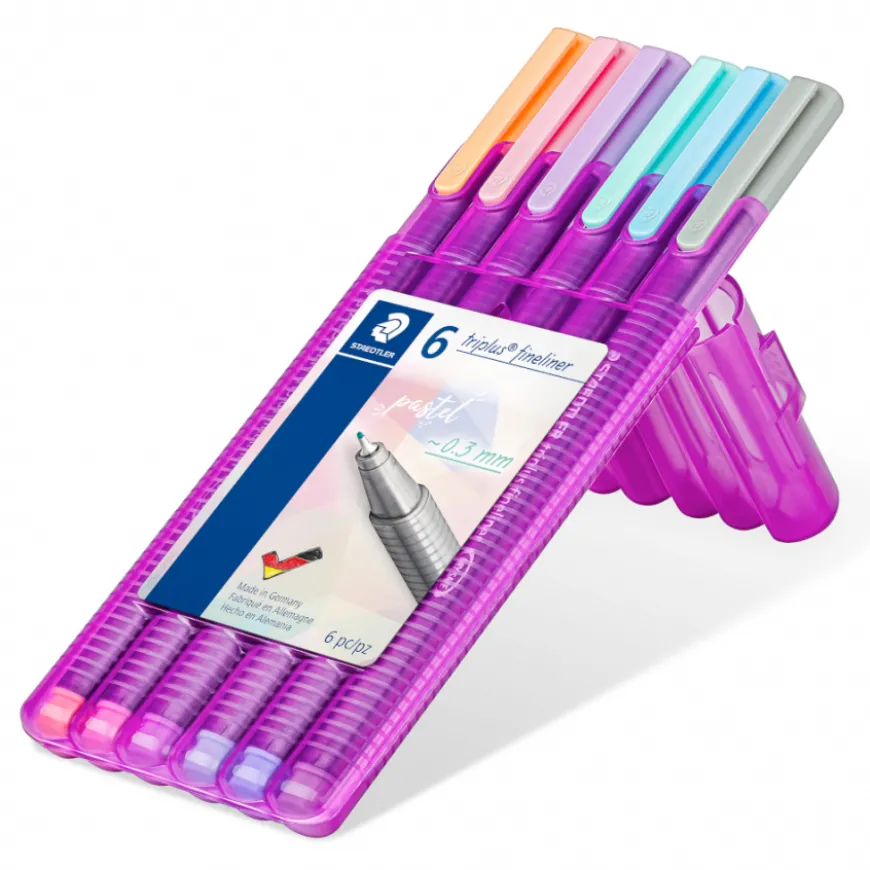 Caixa Marcadores Triplus Fino Cores Pastel
