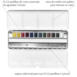 Caixa Metal Aguarelas Cotman Winsor & Newton