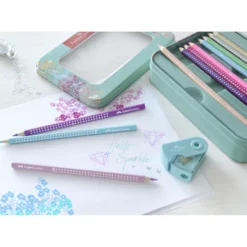 Caixa Metal Lápis Cores Brilhantes Sparkle Faber-Castell