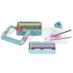Caixa Metal Lápis Cores Brilhantes Sparkle Faber-Castell
