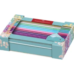 Caixa Metal Lápis Cores Brilhantes Sparkle Faber-Castell