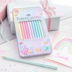 Caixa Metal Lápis Cor Pastel Sparkle Faber-Castell