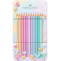 Caixa Metal Lápis Cor Pastel Sparkle Faber-Castell