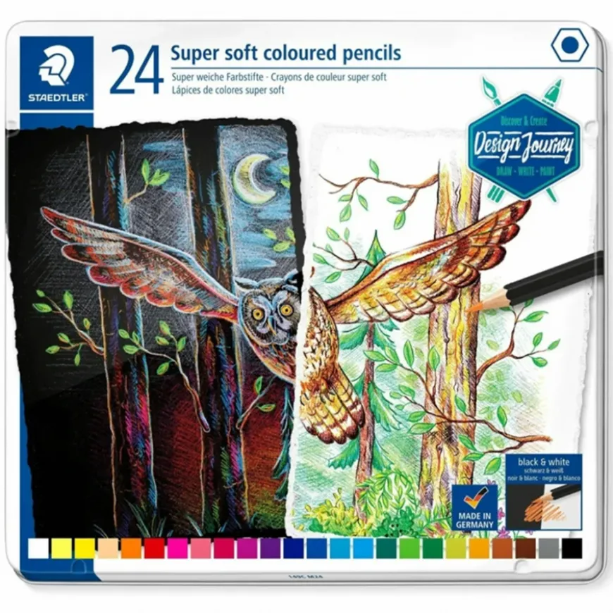 Caixa Metal Lápis Cor Suaves Design Journey Staedtler
