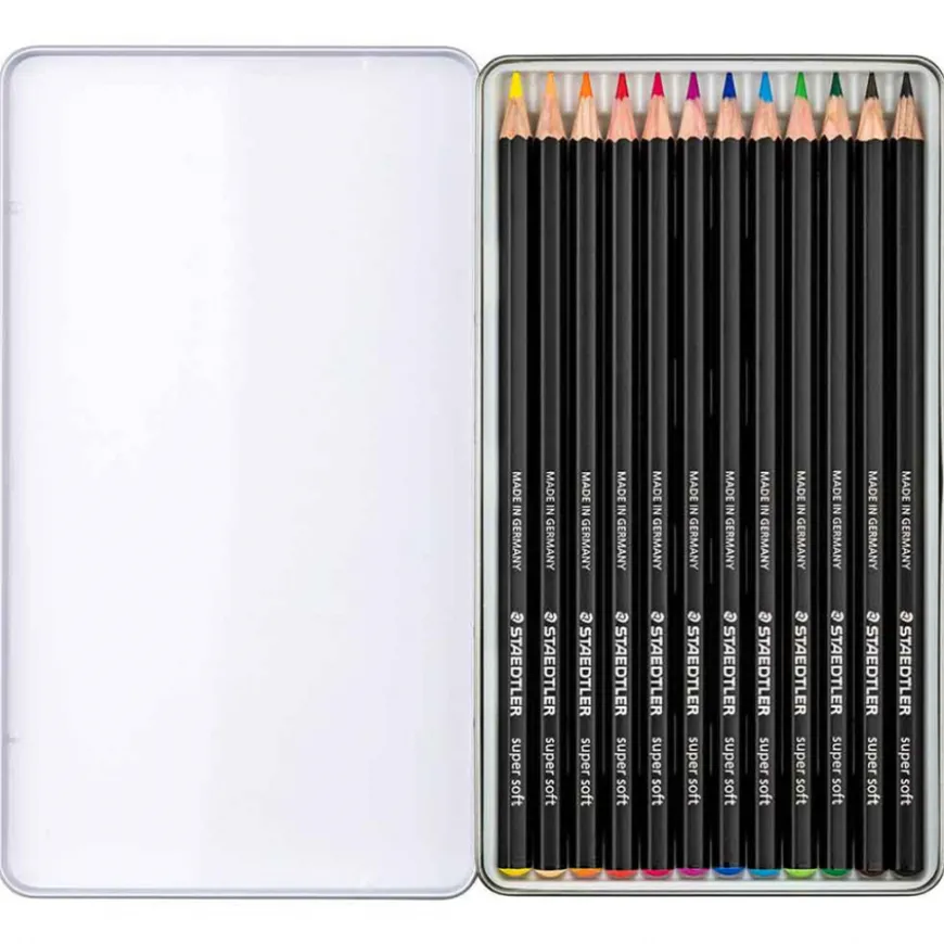 Caixa Metal Lápis Cor Suaves Design Journey Staedtler