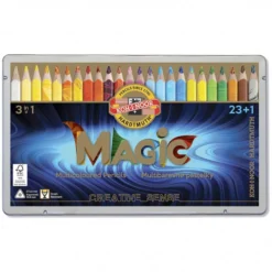 Caixa Metal Lápis Multicolor Triangulares Magic Koh-I-Noor