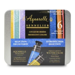 Caixa Metal 6 Tubos L´Aquarelle Iridescente Sennelier