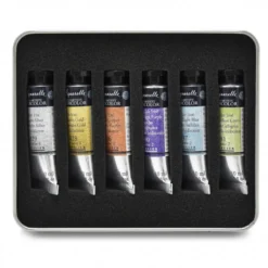Caixa Metal 6 Tubos L´Aquarelle Iridescente Sennelier