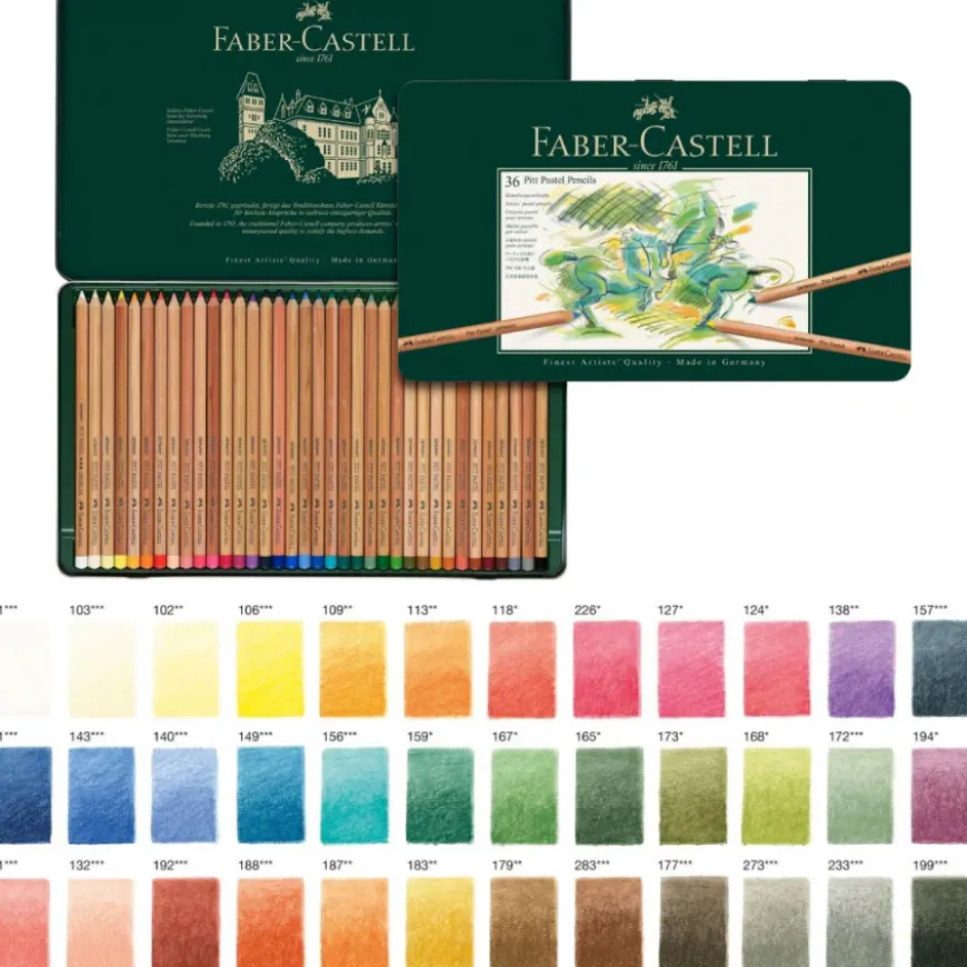 Caixa Metálica Lápis de Cor Pastel Pitt Faber-Castell