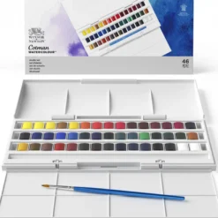 Caixa Studio de Meias Pastilhas Aguarela Cotman Winsor & Newton