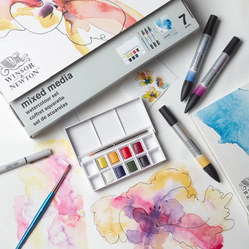 Conjunto Aguarela Mixed Media Winsor & Newton