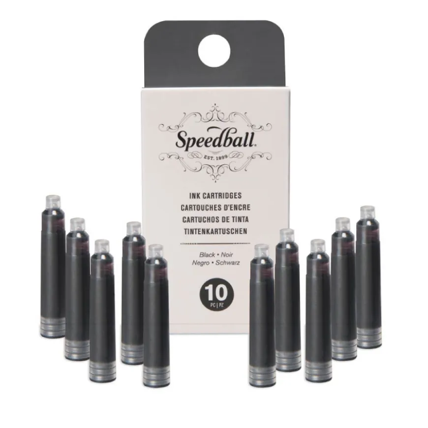 Conjunto Cartuchos Tinta Preta para Caneta Speedball
