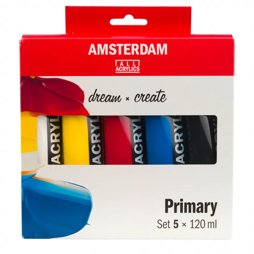 Conjunto Cores Primárias Acrílicos Amsterdam