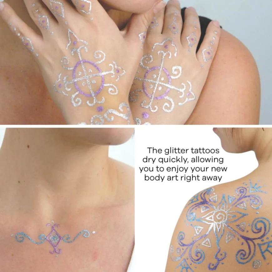 Conjunto de Arte Corporal com Glitter Jacquard