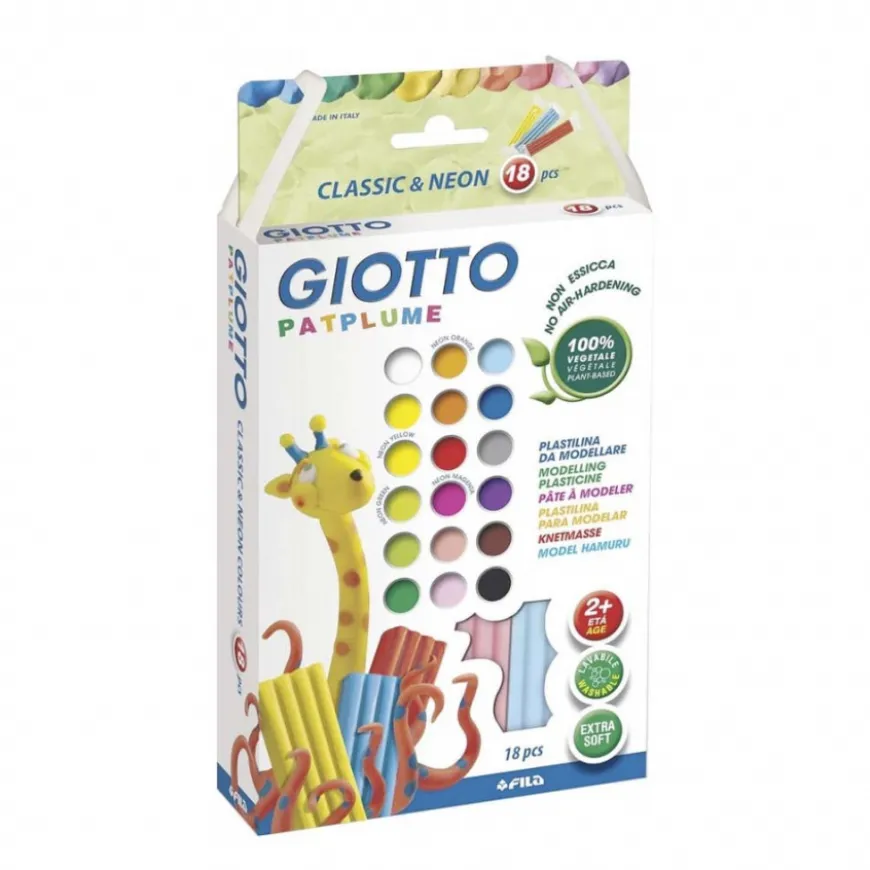 Conjunto de Plasticina Giotto Patplume - 18 Cores