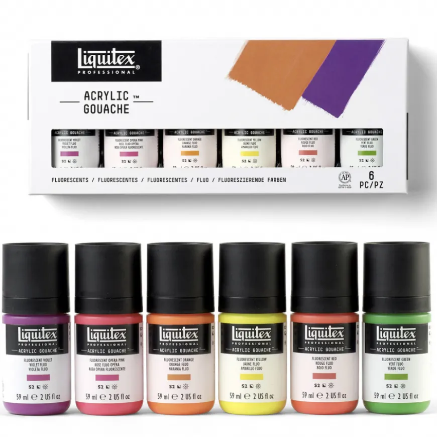 Conjunto Guache Acrílico Liquitex - Cores Fluorescentes