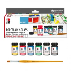 Conjunto Iniciação Tinta Porcelana & Vidro Brilhante Marabu