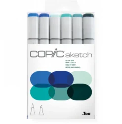 Conjunto Marcadores Copic Sketch - Tons Mar e Céu