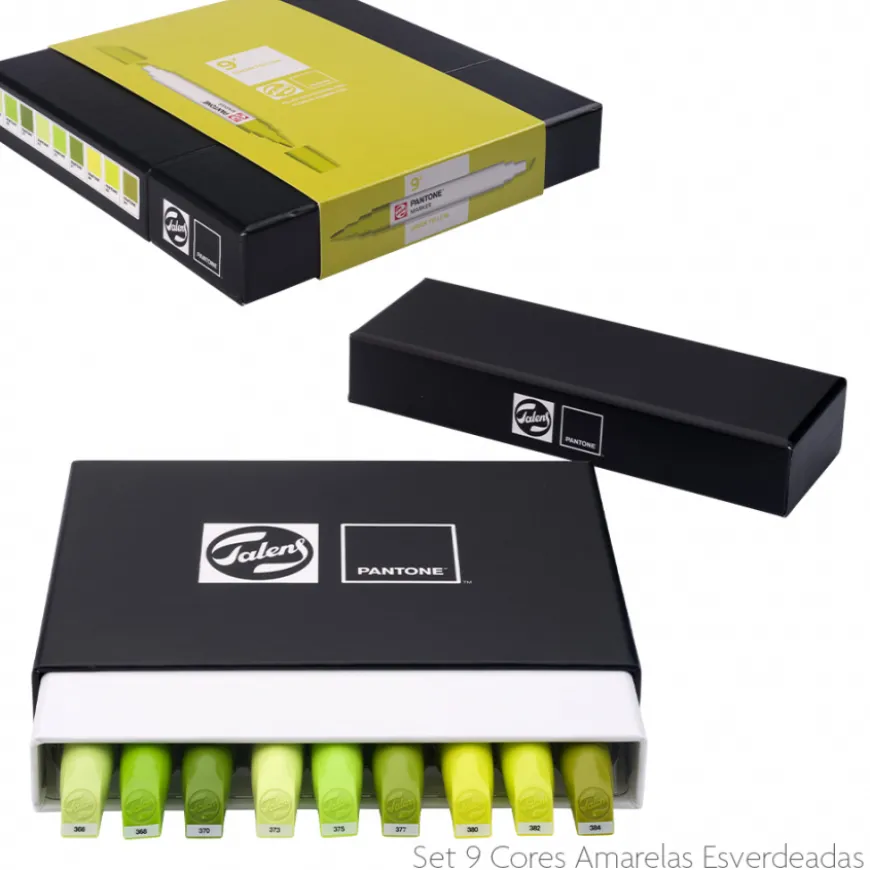 Conjunto Marcadores Cores Amarelas Pantone Talens