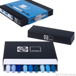 Conjunto Marcadores Cores Azuis Pantone Talens