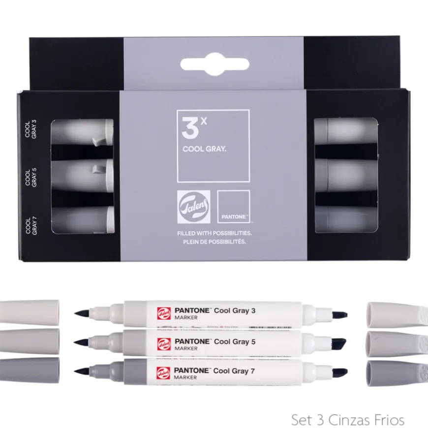 Conjunto Marcadores Cores Neutras Pantone Talens