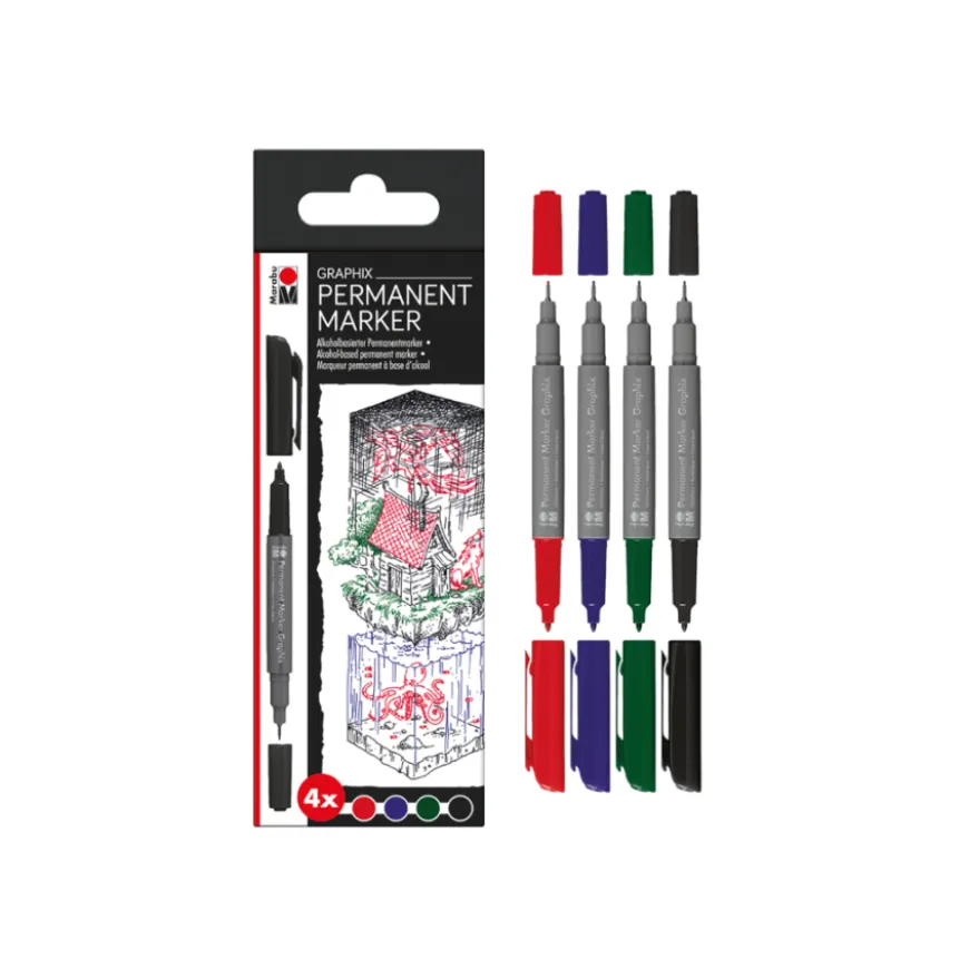 Conjunto Marcadores Permanentes Graphix Marabu