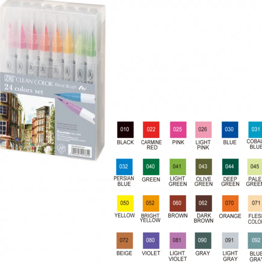 Conjunto Marcadores Pincel Clean Color Real Brush Zig
