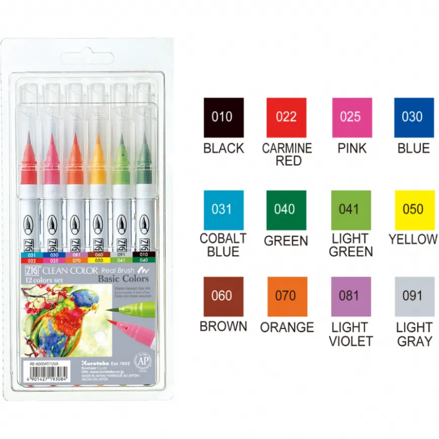 Conjunto Marcadores Pincel Clean Color Real Brush Zig