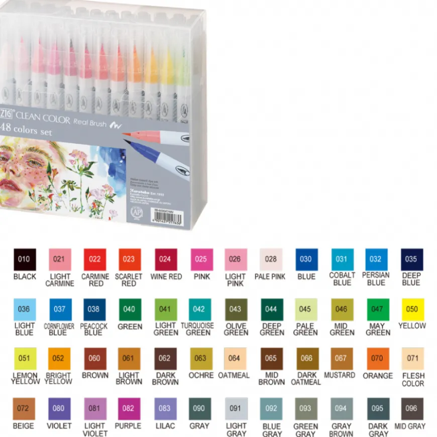 Conjunto Marcadores Pincel Clean Color Real Brush Zig
