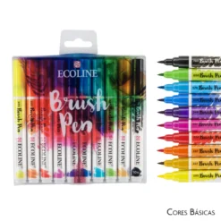 Conjunto 10 Marcadores Pincel Ecoline Talens