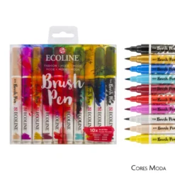 Conjunto 10 Marcadores Pincel Ecoline Talens