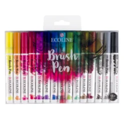 Conjunto 15 Marcadores Pincel Ecoline Talens