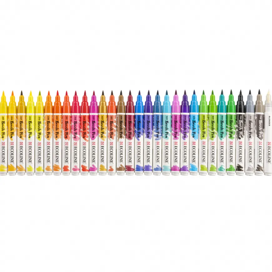 Conjunto 30 Marcadores Pincel Ecoline Talens