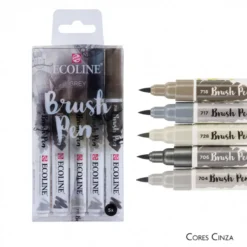 Conjunto 5 Marcadores Pincel Ecoline Talens
