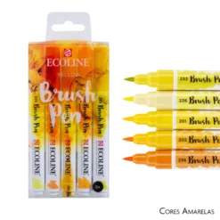 Conjunto 5 Marcadores Pincel Ecoline Talens